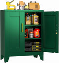 36 Inch Metal Tool Cabinet, 13.8" D x 27.6" W x 35.4" H, Lockable Steel Storage Cabinet with 2 Adjustable Shelves, Heavy-Duty Garage Storage Cabinet for Workshop, Basement, Office, Green