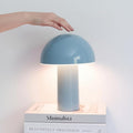 Brightech Celia Small Lamp – 10" Touch-Controlled Mushroom Table Lamp, Cordless & Dimmable LED, Portable & Rechargeable Bedside Night Light, Sustainable Recycled Modern Lamp for Home Décor, Light Blue
