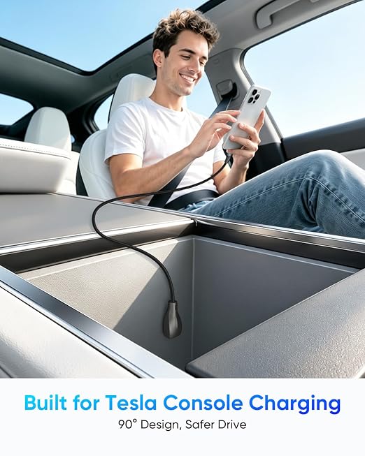 USB C Cable Right Angle - [2Pack 3.3FT] 60W Fast Charging USB C Cable Braided USB Type C Data Cable, 90 Degree C Port Charger Cord for iPhone 17/16/15 Pro Max, Tesla Model Y, MacBook, iPad, Samsung