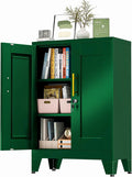 GAIOUS Green Sideboard Buffet Cabient, 35.83" Steel Kitchen Pantry Storage Cabinet with 2 Doors and 2 Adjustable Shelves, Bathroom Floor Storage, Freestanding Cupboard for Office/Kitchen/Home