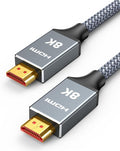 Capshi 20ft 8K 4K@120Hz HDMI Cable 2.1, 48Gbps High Speed Cord | for PS5/4, TV, Gaming Console, Monitor, 8K@60Hz, 2K@240Hz, 144Hz, Support HDR, eARC, DTS:X, HDCP 2.2 & 2.3, Braided, Grey