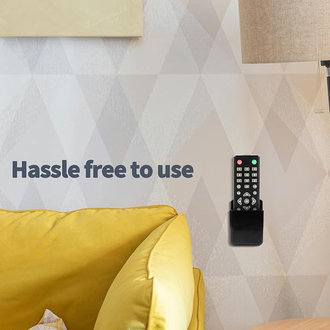 2 PCS Remote Control Holders Wall Mount, Self Adhesive TV Air Conditioner Remote Control Holder, Wall Mount Storage Box Organizer Wall Pen Holder Storage for Home Office School (Black, 2)
