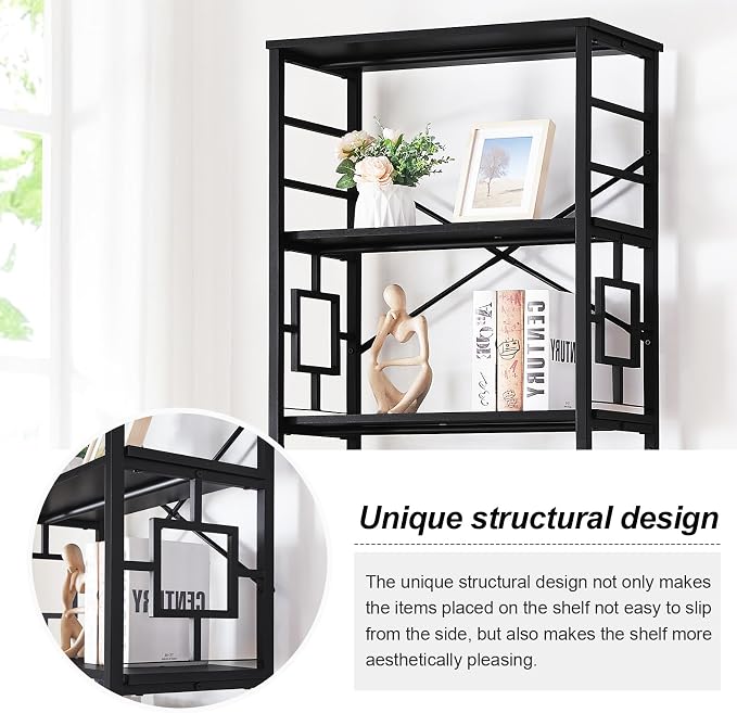 HOMISSUE Tall Bookshelf, 84 Inch Industrial Bookshelf with Metal Frame and Open Shelves, 7 Tier Metal Bookshelves and Bookcases, Rustic Tall Book Shelf for Office, Living Room and Bedroom, Black