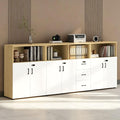 File Cabinet with Password Lock, Wood Lateral Filing Cabinet for Letter/A4 Files, 3 Drawer with Door, Printer Stand with Open Shelves for Home Office