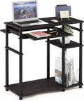 Furinno Abbott Computer Desk with Bookshelf, Espresso/Black