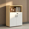 File Cabinet with Password Lock, Wood Lateral Filing Cabinet for Letter/A4 Files, 3 Drawer with Door, Printer Stand with Open Shelves for Home Office