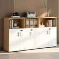 File Cabinet with Password Lock, Wood Lateral Filing Cabinet for Letter/A4 Files, 3 Drawer with Door, Printer Stand with Open Shelves for Home Office