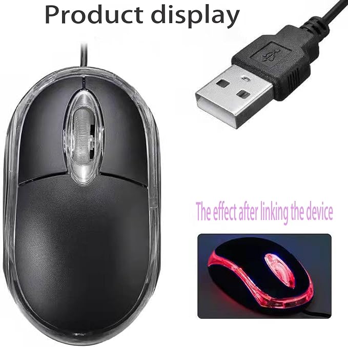 Guiheng Wired Mini Optical Mouse Computer Mouse Ergonomic Mouse with USB Mouse for Laptop PC Desktop mice Compatible with Windows Linux Mac fit for Office Business Home,Kids