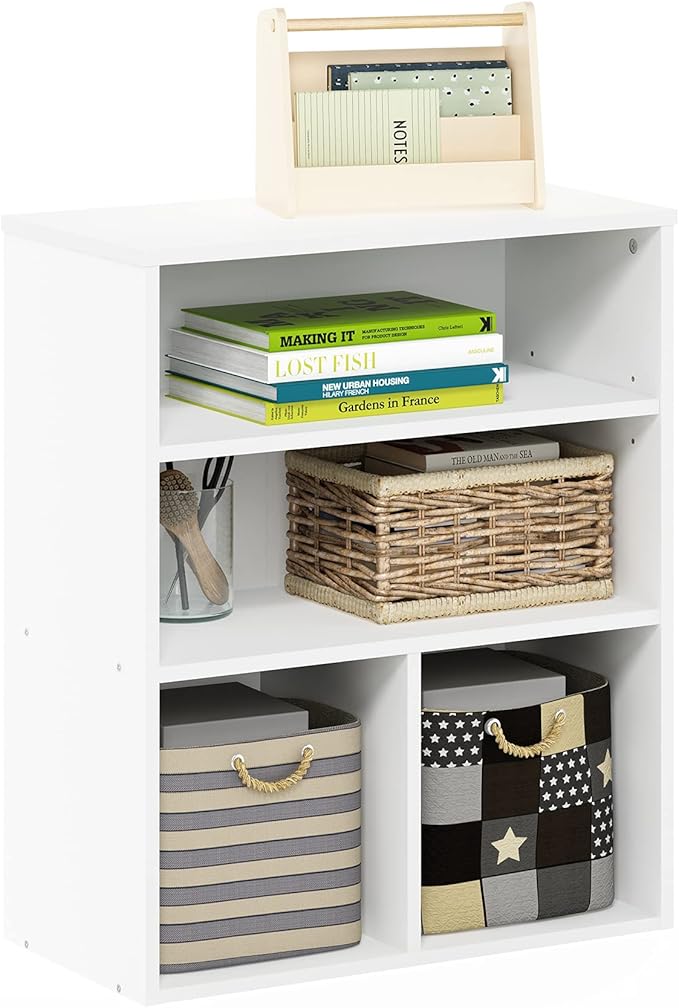 Furinno Pasir 3 Tier Display Bookcase, White