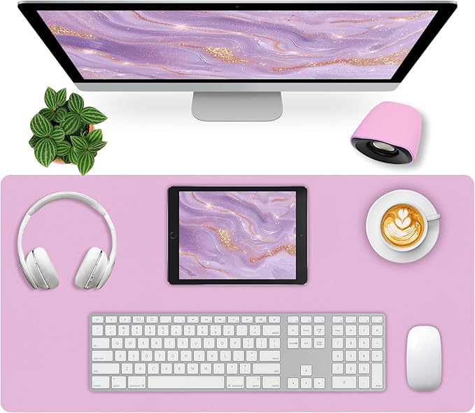 Bloss Purple Desk Mat, Desk Matt for Desktop, Large Leather Desk Pad, Desk Pad Mat Waterproof, Computer Mat for Office Work/Home/Decor (31.5 x 15.7 Inches)