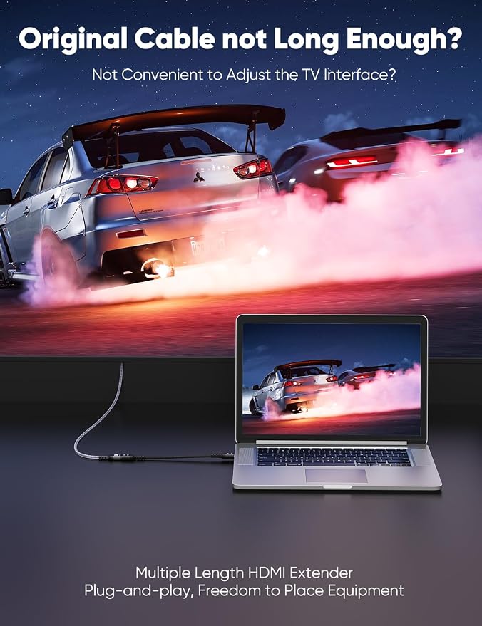 Highwings 8K 4K HDMI Extender - 0.5FT, Ultra High Speed HDMI Adapter Male to Female, Compatible with PS5, Roku Stick, Blu Ray Player, HDTV, Laptop