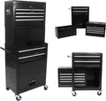 RYH 6 Drawers Rolling Tool Chest & Tool Box on Wheels | Heavy Duty Metal Cart with Ball Bearing Drawers | Fits US General Tool Box for Garage Storage (Black, 6 Drawers 3 in 1/51.99" H × 20.87" W)