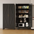 COFaR Metal Pantry Cabinet with Doors, Farmhouse 71'' Tall Storage Cabinet with 4 Adjustable Shelves, Kitchen Pantry Cabinet for Dinning Room, Garage, Laundry, Bathroom, Black 5-Tier