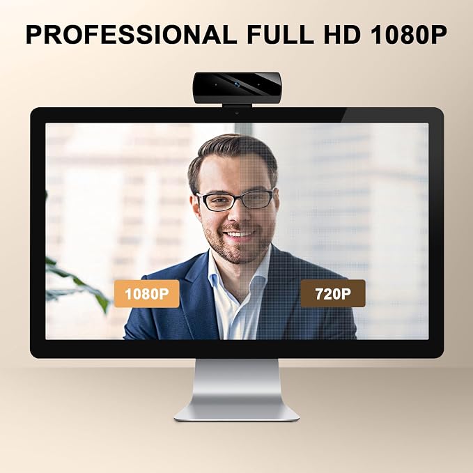 Diccik 1080P Webcam with Microphone, Full HD Video Calling Web Camera, HD Light Correction Streaming Webcam for Zoom/Skype/Teams, Plug and Play PC Camera Web cam for Windows & Mac