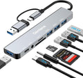 USB C Hub USB Hub 3.0 for Laptop, Upgrade 8 in 2 USB Splitter with USB-C/4 USB A Port Extender, TF/SD Card Slot, 3.5mm Audio Adapter, USBC USB Dongle for PC/Mac/MacBook/Laptop/iPad/Tablet