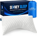 Sidney Sleep Adjustable Curved Pillows for Neck and Shoulder Support with Extra Shredded Fill - Cervical Contour Pillow for Side and Back Sleepers - Queen Size 19" x 29" CertiPUR-US Certified (White)