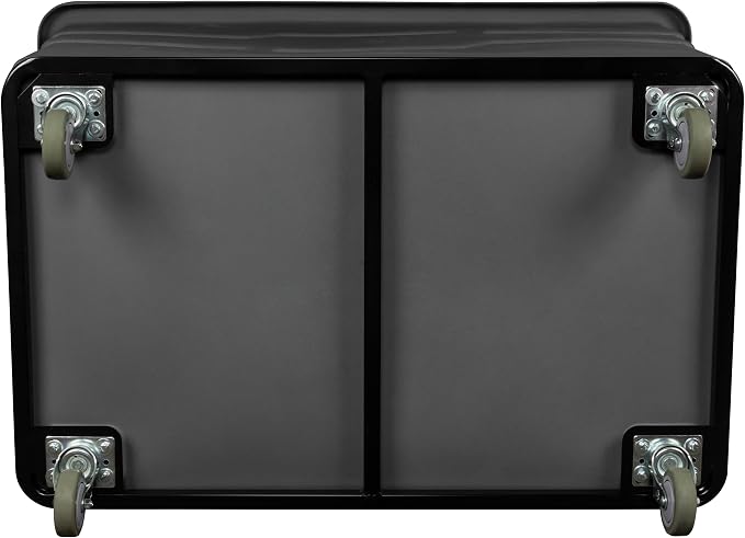 ReadySpace Commercial 20 Bushel Utility Cart with Steel Base, Poly Box Basket Truck, Laundry Cart, and Rolling Trash Bin, 51.5-Inch x 35.5-Inch x 36-Inch, 1000 Pound Weight Capacity, Gray