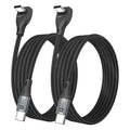 USB C Cable Right Angle, [2Pack 6.6FT] 60W Fast Charging USB C Cable Braided USB Type C Data Cable, 90 Degree C Port Charger Cord for iPhone 17/16/15 Pro Max, Tesla Model Y, MacBook, iPad, Samsung