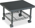 Safco Onyx Rolling Cart Printer Stand, Under-Desk Mobile Utility Table for Home Office with Steel Shelf, Gray