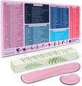 Excel Cheat Sheet Desk Pad Set, 3-Piece XXL Shortcut Mouse Pad with Keyboard and Wrist Rests, Non-Slip Office Mat, 35.5 x 15.8 in, Blush Pink