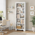 5-Tier Bookshelves and Bookcases, 61.1 inch Tall Bookshelf with Ample Storage Space, Wooden Bookcase, Modern Bookshelf for Study Room, Living Room, Home Office, Bedroom (White)