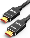 Capshi 16K HDMI Cable 2.2 6.6ft, 4K@480Hz, 8K@120Hz, 96Gbps High Speed Cord for PS5/4, TV, Gaming Console, Monitor, Support HDR, eARC, DTS:X, HDCP 2.2 & 2.3, Braided, Grey