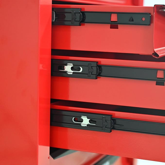 RYH 7 Drawers Rolling Tool Chest - Heavy Duty Mobile Tool Cart with Locking Wheels & Ball Bearing Drawers,30.5" H x 20.9" W x 13" D Garage Tool Storage Cabinet (Red, 7 Drawers)