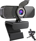 C26 1080P Webcam with Microphone, USB Computer Camera with Privacy Cover, Noise Reducing Mic, Auto Light Correction, 105° Wide Angle, Plug&Play for PC Mac Laptop Zoom Teams Streaming