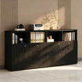 File Cabinet with Password Lock, Wood Lateral Filing Cabinet for Letter/A4 Files, 3 Drawer with Door, Printer Stand with Open Shelves for Home Office