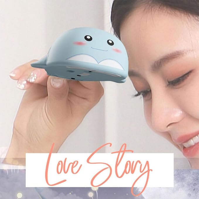 CHUYI Cute Animal Dolphin Shape Wireless Silent Mouse Frosted Cartoon Portable Travel Mute 1600DPI Novelty Optical Unique Cordless Quiet Mice for Computer Laptop PC Gift (1 Pack-Light Blue)