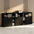File Cabinet with Password Lock, Wood Lateral Filing Cabinet for Letter/A4 Files, 3 Drawer with Door, Printer Stand with Open Shelves for Home Office