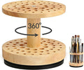 360° Rotating Brush Storage Rack|52-Hole Brush Holder|Hardwood Storage Stand|Space-Saving Brush Organizer|Suitable for Artist Brushes,Craft Tools, Makeup Brushes,Calligraphy Pens