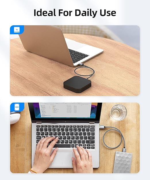 SUNGUY USB 3.0 Cable, 1FT USB Type A Male to Type A Male, Transfer Rate Up to 5Gbps Cable Compatible with Printers, Modems, Hard Drives, Cameras, HDD, DVD, Laptops, etc.