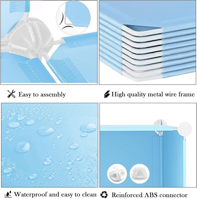 AWTATOS Cube Storage Organizer Protable Closet Organizers and Storage for Kids DIY Stackable 6 Cubes Storage Shelves Clothes Organizer for Bedroom, Home, Blue