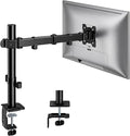monTEK Extra-Long Single Monitor Mount for 17-32 inches Screen, Fully Adjustable Articulating Desk Monitor Stand up to 22lbs Capacity, Computer Mount with C Clamp and Grommet Base, Max VESA 100x100mm