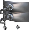 Dual Monitor-Arm Heavy-Duty for 17-49-inch Screens - Premium Vertical Stacked Dual Monitor Arm Desk Mount for Ultrawide Screens up to 44lbs, Fully Adjustability, VESA 75/100 mm, Black