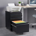3-Drawer Mobile File Cabinets Black File Cabinet Under Desk Metal Filing Cabinet Rolling Metal Filing Cabinet for Legal and Letter Files with Anti-Tilt Design with Locking Fully Assembled (Black)