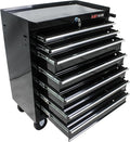 RYH 7 Drawers Rolling Tool Chest & Tool Box on Wheels | Heavy Duty Metal Cart with Ball Bearing Drawers | Fits US General Tool Box for Garage Storage (Black, 7 Drawers（29.9" H × 24.2" W × 12.9" D)