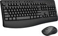 Wireless Keyboard and Mouse Combo, E-YOOSO 2.4GHz Full Sized Ergonomic Wireless Keyboard with Wrist Rest, 3 DPI Adjustable and 6 Buttons Cordless USB Mouse for Computer, Laptop, PC, Windows (Black)