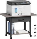 YAOHUOO 22"x15" Large Printer Stand with Drawer, 2-Tier Rolling Table Cart | Under Desk Printer Table,Storage Fabric Drawer,Fit printer/fax/3d/scanner,4 Lock Wheels or Feet,For Home Office Dorms,Gray