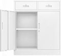 BESFUR Metal Storage Cabinet, Garage Storage Cabinet with 2 Drawers and Adjustable Shelf, Locking Short Storage Cabinet for Office Garage Home, White Metal Cabinets(36" H x 31.5" W x 16" D)