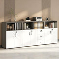 File Cabinet with Password Lock, Wood Lateral Filing Cabinet for Letter/A4 Files, 3 Drawer with Door, Printer Stand with Open Shelves for Home Office