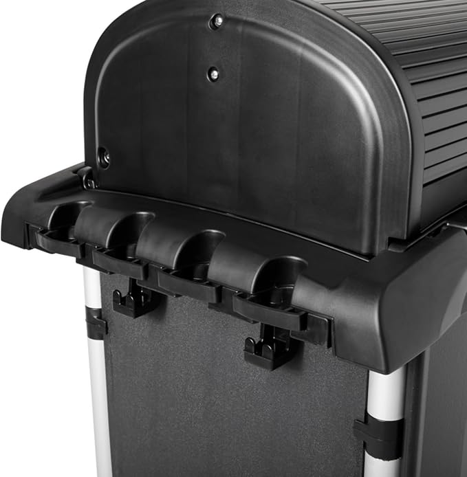 Rubbermaid Commercial High Security Housekeeping Janitorial Cart with Wheels, Yellow Vinyl Bag, Locking Hood and Cabinets for Commercial Facility/Hotel/Stadium/School/Office