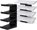Novabright 4 Tier Keyboard Display Stand Keyboard Storage Rack for Gaming Desk Setup Workstations Office Organization Space Saving Desktop Storage Black