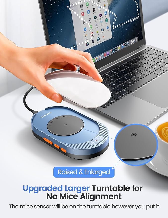 Vaydeer M4 Utra Mouse Mover with APP, Undetectable Mouse Jiggler Device with Remote Control and Timer Function, Driver-Free Shaker Wiggler Mouse Movement Simulation for Computer Awakening-Dark Purple