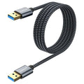 SUNGUY USB 3.0 Cable, 5FT USB Type A Male to Type A Male, Transfer Rate Up to 5Gbps Cable Compatible with Printers, Modems, Hard Drives, Cameras, HDD, DVD, Laptops, etc.