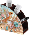 Diamond Art Painting Multi-Grid Storage Box DIY Wooden Double Sided Drill Tabletop Organizer Diamond Painting Kit for Adults Office Home Ornament - Hummingbird & Floral