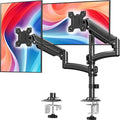 Dual Monitor Stand for 2 Screens up to 32 inch, Vertical Stacked Dual Monitor Mount, Full Motion Adjustable Tall Double Monitor Desk Mount, Each Arm Holds 4.4-22lbs, VESA 75/100mm, Black, Freelift