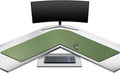 Mydours L-Shape Desk Mat, 46" x 46" x 16" Extra Large PU Leather Desk Pad Blotter, XXL Large Waterproof Gaming Mouse Pad, Desktop Protector for Computer Keyboard Home Office (Green)