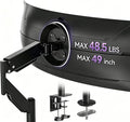Suptek Single Monitor Arm for 27–49 Inch Ultrawide Large Screen Monitors, Gas Spring Desk Mount with Tilt Swivel, VESA 75/100, Supports 48.5 lbs, Clamp & Grommet, MD71PRO